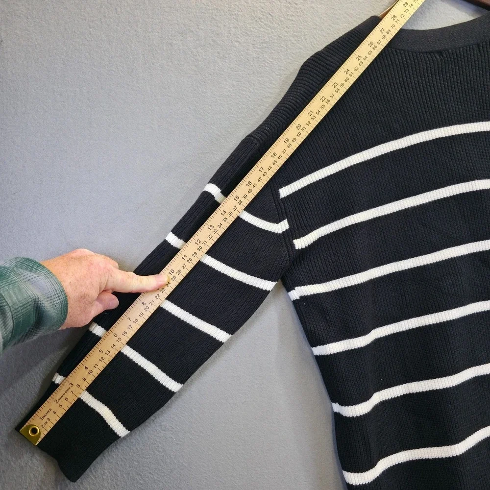 Lillusory‎ Women's Black with White Stripe Cardigan Sweater Size XS NWT